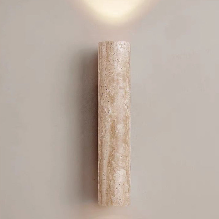 Nordivea Travertin-Wandleuchte | Skandinavisches Design | 2-flammig | Holz & Travertin
