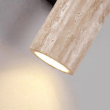 Nordivea Travertin-Wandleuchte | Skandinavisches Design | 2-flammig | Holz & Travertin