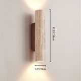 Nordivea Travertin-Wandleuchte | Skandinavisches Design | 2-flammig | Holz & Travertin