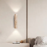 Nordivea Travertin-Wandleuchte | Skandinavisches Design | 2-flammig | Holz & Travertin