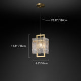 Brillavo Rechteckige Glas-Pendelleuchte | Luxuriöses Messingdesign | Wohnzimmerbeleuchtung | Moderner Stil