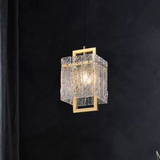 Brillavo Rechteckige Glas-Pendelleuchte | Luxuriöses Messingdesign | Wohnzimmerbeleuchtung | Moderner Stil
