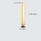 Lumura Japanische LED Stehlampe | Rechteckige Walnusssäule | Stoffschirm | Warmes Licht für Wohnzimmer