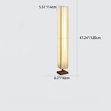 Lumura Japanische LED Stehlampe | Rechteckige Walnusssäule | Stoffschirm | Warmes Licht für Wohnzimmer