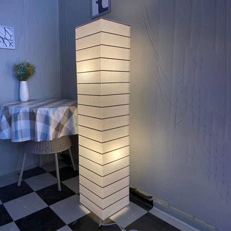 LumenCove Stehleuchte | Nordic Design | Papierlampenschirm | 2-Licht | Modern für Schlafzimmer