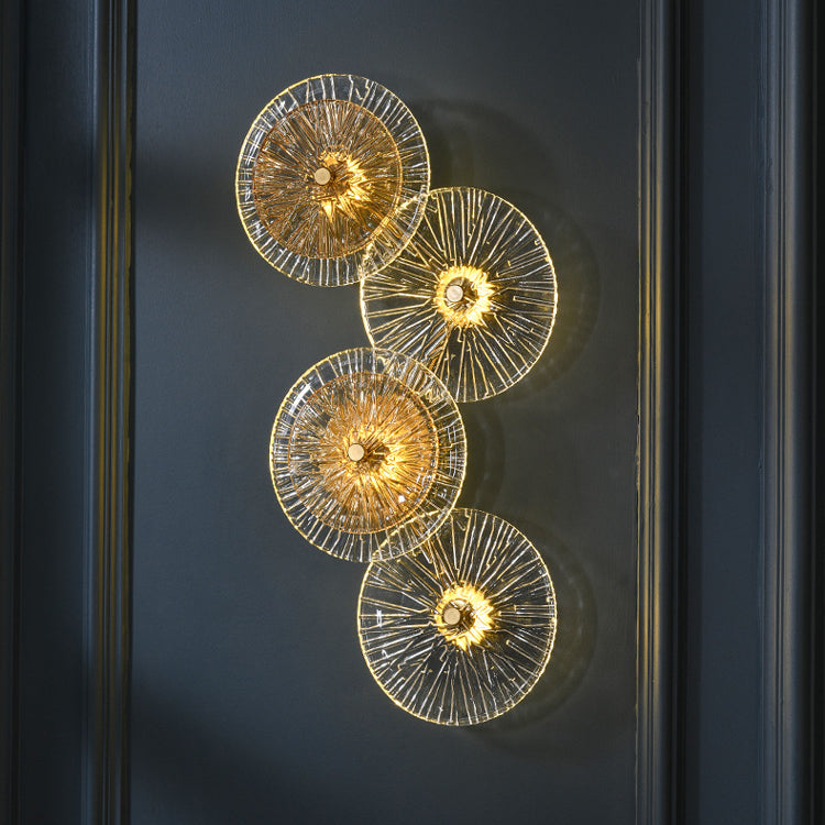 LotuShine Mid-Century Design LED Wandlampe | Eisen-Glas Wandleuchte | Lotusblatt Optik | Wohnzimmer-Beleuchtung