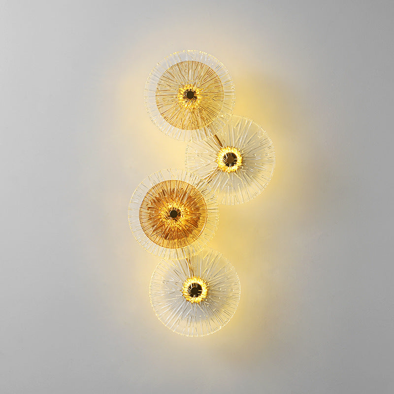 LotuShine Mid-Century Design LED Wandlampe | Eisen-Glas Wandleuchte | Lotusblatt Optik | Wohnzimmer-Beleuchtung