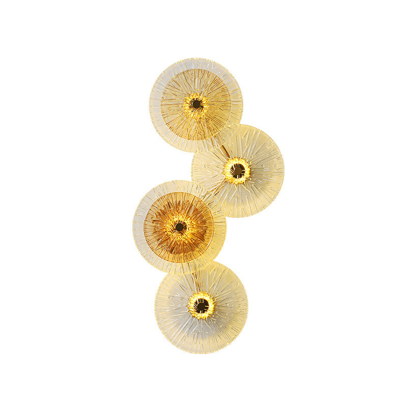 LotuShine Mid-Century Design LED Wandlampe | Eisen-Glas Wandleuchte | Lotusblatt Optik | Wohnzimmer-Beleuchtung