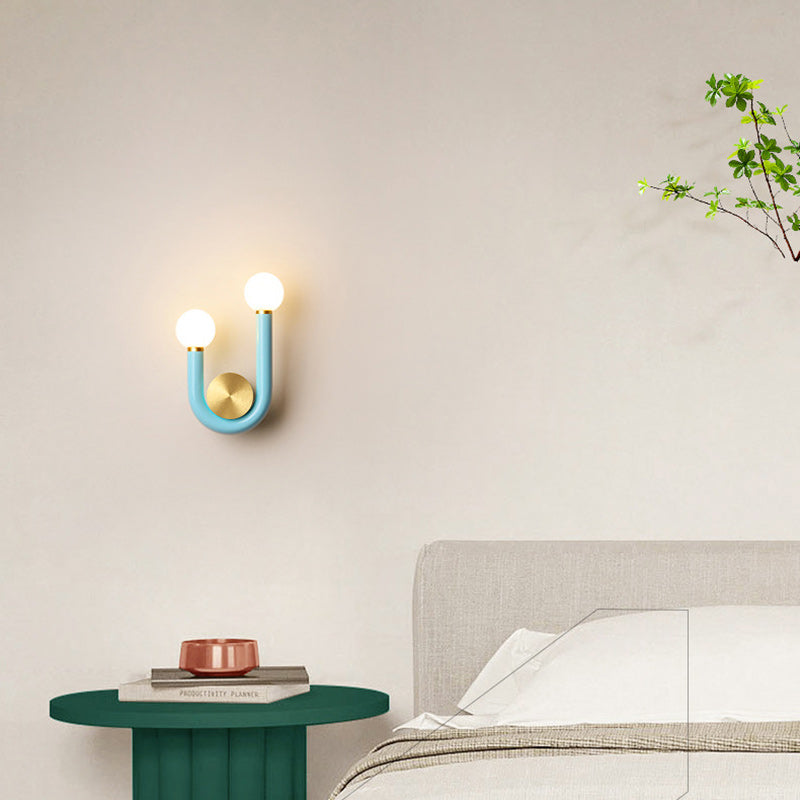 LuxeCurve U-Form LED Wandleuchte | Kreatives Design | Warmes Licht | Schlafzimmer Deko Lampe