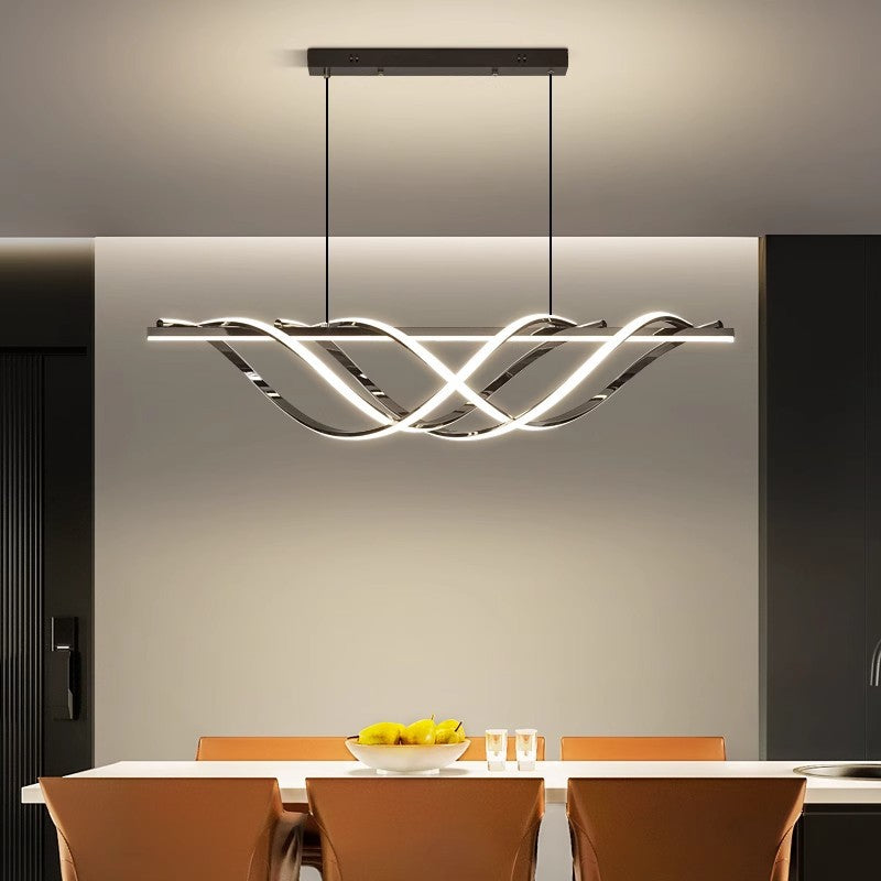 LumeArt Deco LED Kronleuchter | Aluminium Silica Design | Geometrisches Insellicht | Esszimmer & Wohnzimmer