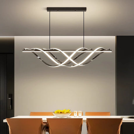 LumeArt Deco LED Kronleuchter | Aluminium Silica Design | Geometrisches Insellicht | Esszimmer & Wohnzimmer