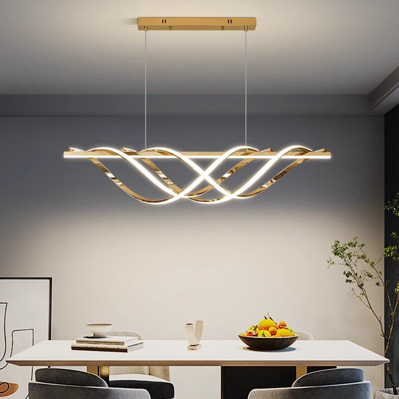 LumeArt Deco LED Kronleuchter | Aluminium Silica Design | Geometrisches Insellicht | Esszimmer & Wohnzimmer