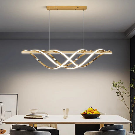 LumeArt Deco LED Kronleuchter | Aluminium Silica Design | Geometrisches Insellicht | Esszimmer & Wohnzimmer