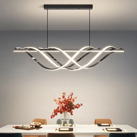 LumeArt Deco LED Kronleuchter | Aluminium Silica Design | Geometrisches Insellicht | Esszimmer & Wohnzimmer