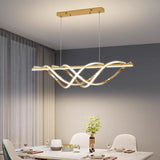 LumeArt Deco LED Kronleuchter | Aluminium Silica Design | Geometrisches Insellicht | Esszimmer & Wohnzimmer