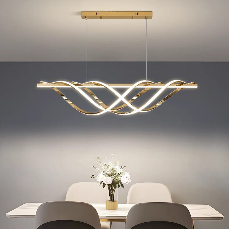 LumeArt Deco LED Kronleuchter | Aluminium Silica Design | Geometrisches Insellicht | Esszimmer & Wohnzimmer