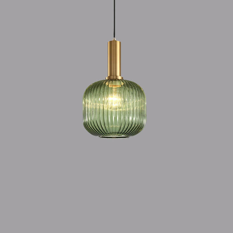 LumiShade Minimalistisches Streifen-Glas Pendelleuchte | Designer-Licht | Elegantes Wohnambiente | Deko-Laterne | 1-Flammig