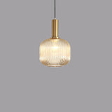 LumiShade Minimalistisches Streifen-Glas Pendelleuchte | Designer-Licht | Elegantes Wohnambiente | Deko-Laterne | 1-Flammig