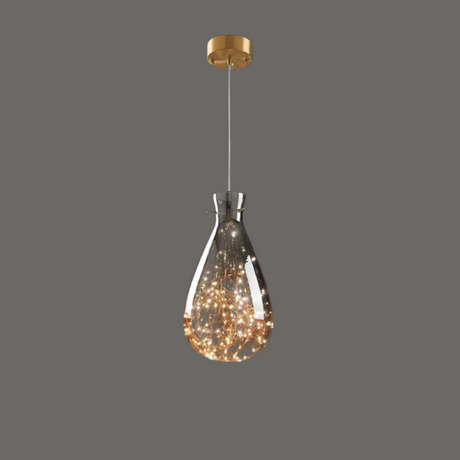 StarLuxe Moderne Graue Glas-Sternenhimmel Pendelleuchte | Dimmbar | Elegante Beleuchtung für Wohn- und Esszimmer