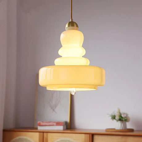 LumaForm Bauhaus Glas Pendelleuchte | Elegantes Kürbis-Design | Dimmbares Licht | Moderne Deckenleuchte