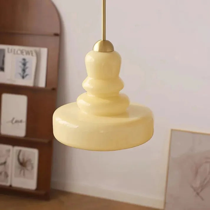 LumaForm Bauhaus Glas Pendelleuchte | Elegantes Kürbis-Design | Dimmbares Licht | Moderne Deckenleuchte