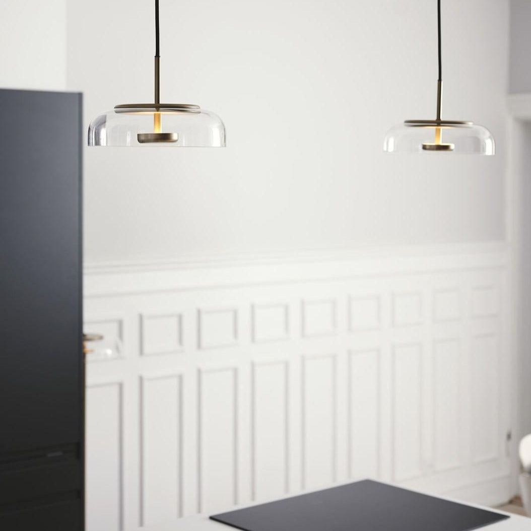 LunaVibe Messing Pendelleuchte | Moderne Hängelampe | Dimmbares Licht | Zeitloses Design