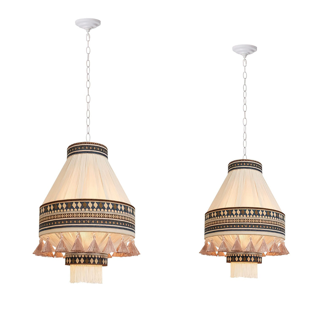 FringeLuxe Bohemian Pendelleuchte | Handgefertigte Quastenlampe | Warmes Ambiente | Stilvolle Beleuchtung