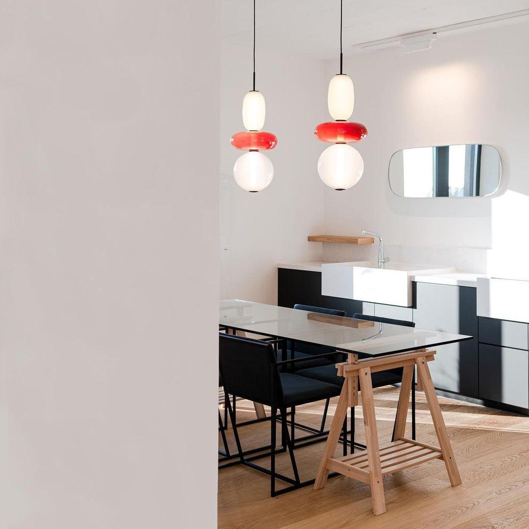 CrystalGlaze Pendelleuchte aus kandiertem Glas | Elegantes Lichtdesign | Dimmbar | Perfekt für Esszimmer & Wohnzimmer