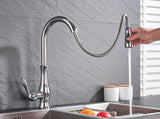AquaFlex Versenkbare Küchenarmatur | Hochdruck-Mischbatterie | Flexibler Ausziehbarer Auslauf | Modernes Design | Edelstahl