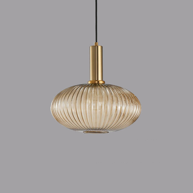 LumiShade Minimalistisches Streifen-Glas Pendelleuchte | Designer-Licht | Elegantes Wohnambiente | Deko-Laterne | 1-Flammig