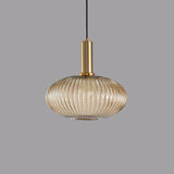 LumiShade Minimalistisches Streifen-Glas Pendelleuchte | Designer-Licht | Elegantes Wohnambiente | Deko-Laterne | 1-Flammig