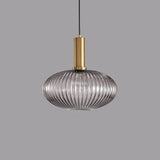 LumiShade Minimalistisches Streifen-Glas Pendelleuchte | Designer-Licht | Elegantes Wohnambiente | Deko-Laterne | 1-Flammig