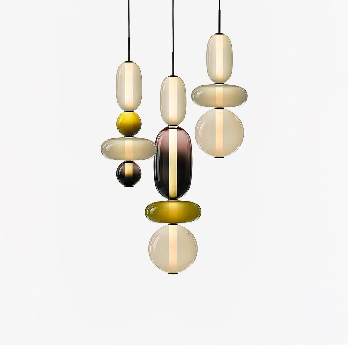 CrystalGlaze Pendelleuchte aus kandiertem Glas | Elegantes Lichtdesign | Dimmbar | Perfekt für Esszimmer & Wohnzimmer