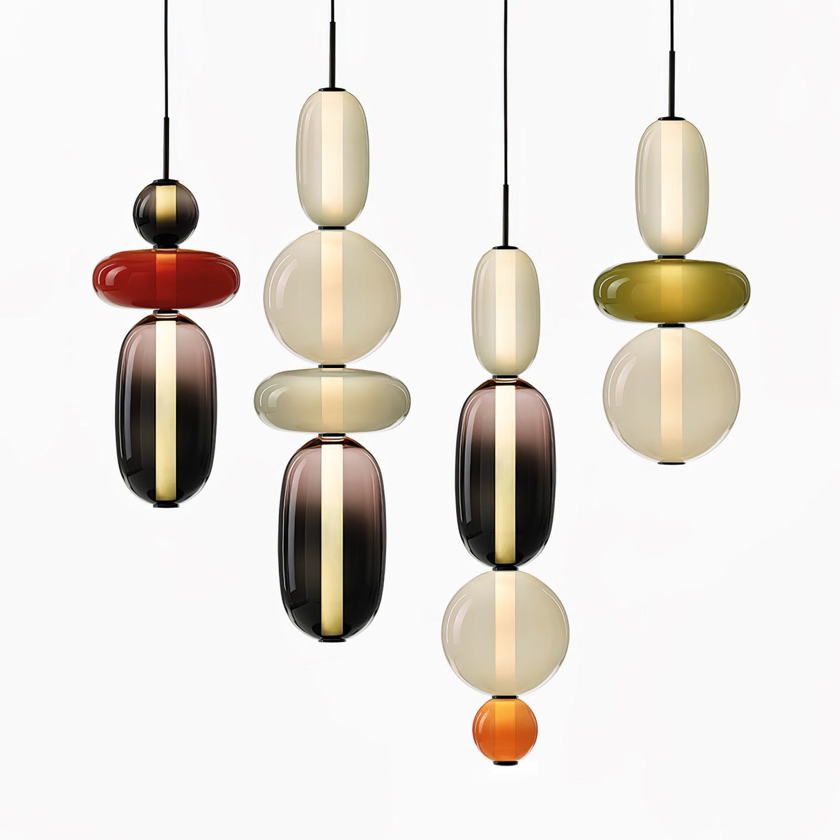 CrystalGlaze Pendelleuchte aus kandiertem Glas | Elegantes Lichtdesign | Dimmbar | Perfekt für Esszimmer & Wohnzimmer