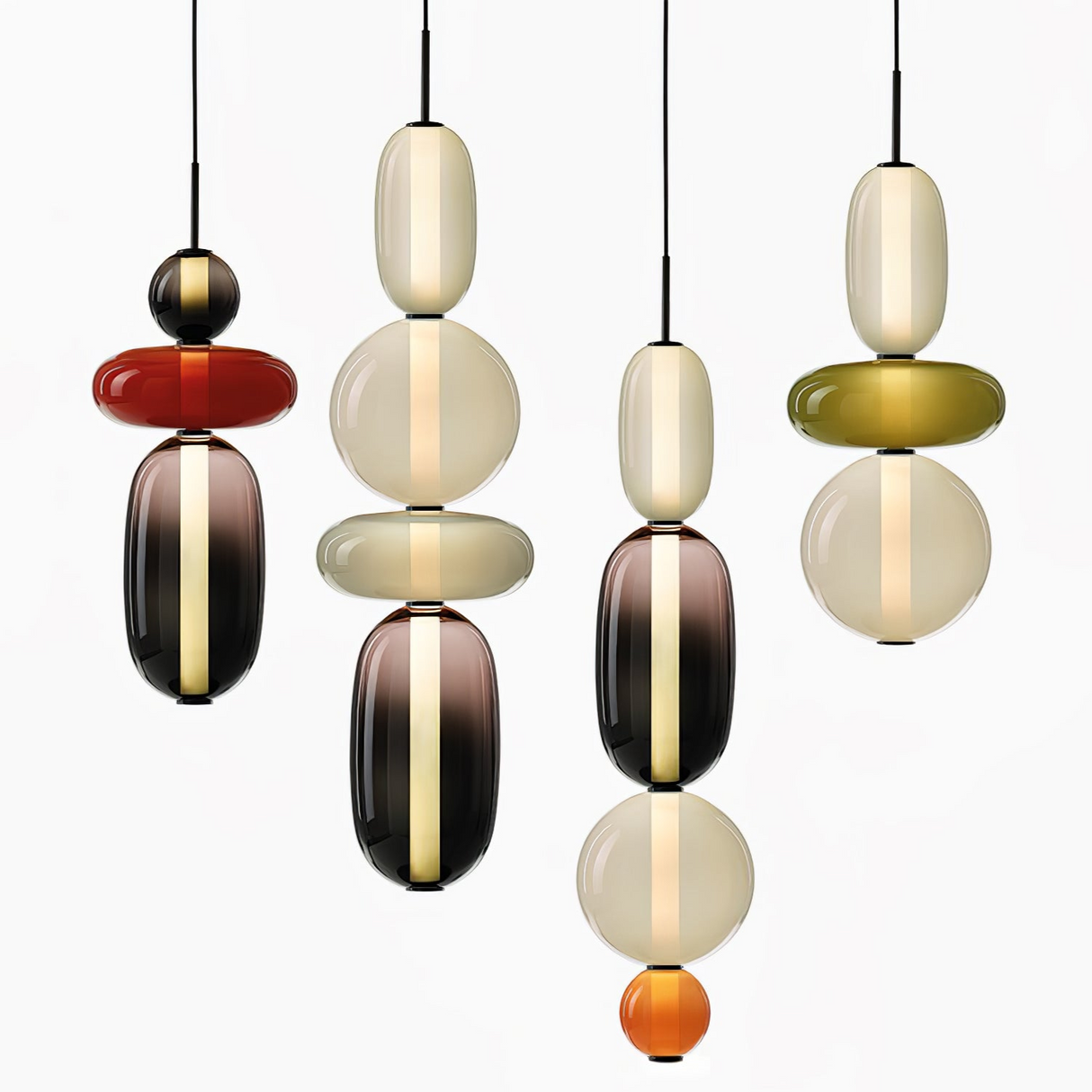 CrystalGlaze Pendelleuchte aus kandiertem Glas | Elegantes Lichtdesign | Dimmbar | Perfekt für Esszimmer & Wohnzimmer