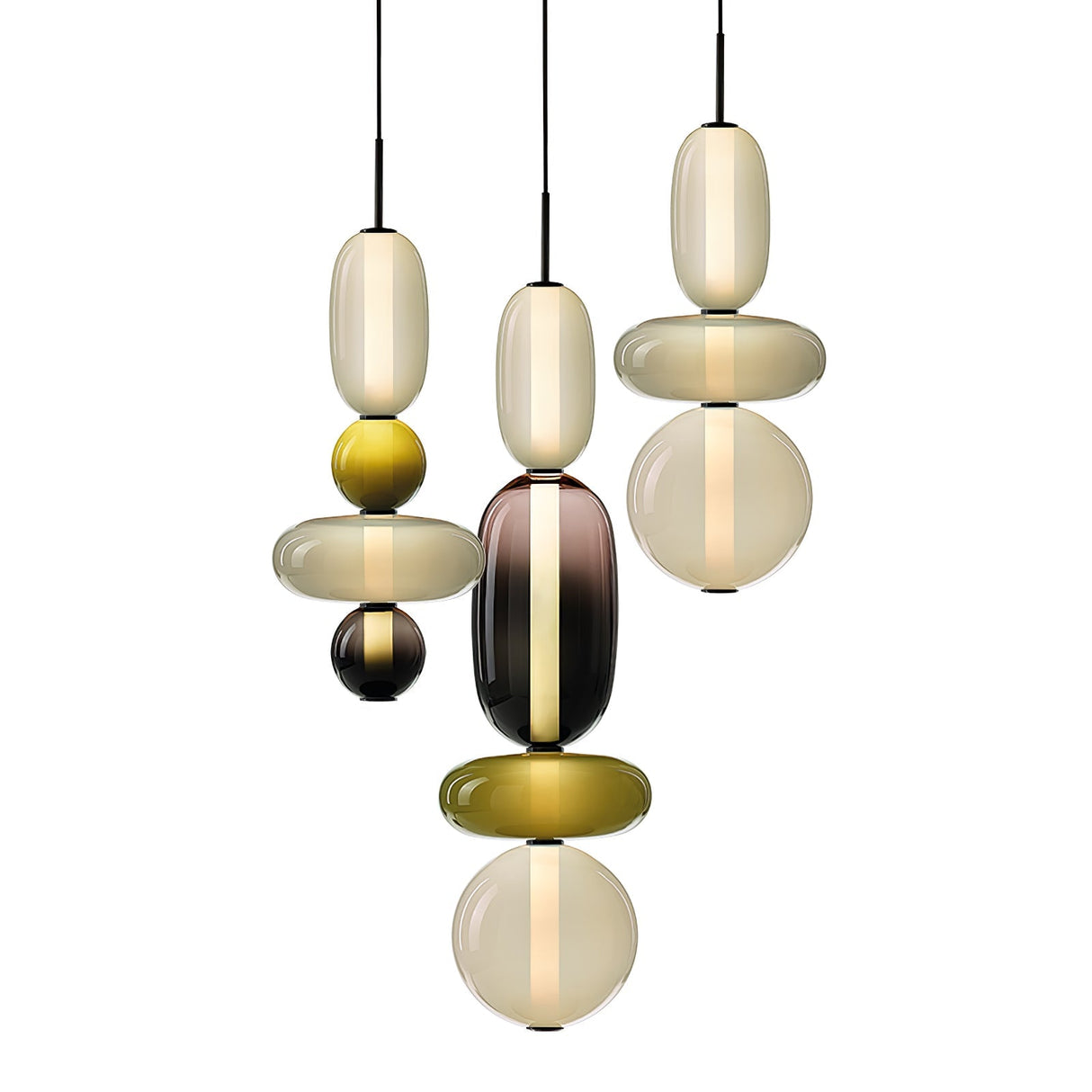 CrystalGlaze Pendelleuchte aus kandiertem Glas | Elegantes Lichtdesign | Dimmbar | Perfekt für Esszimmer & Wohnzimmer