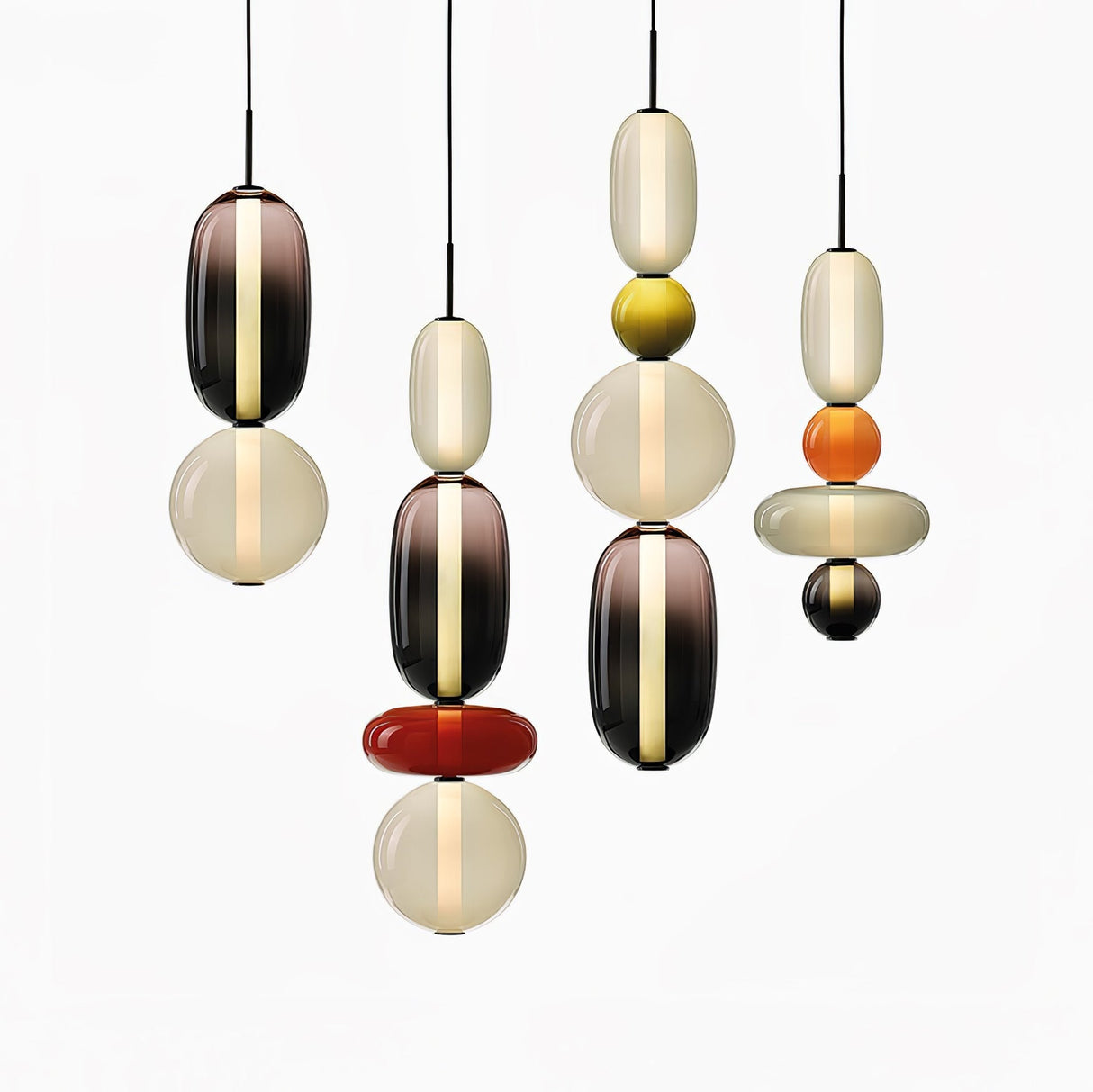 CrystalGlaze Pendelleuchte aus kandiertem Glas | Elegantes Lichtdesign | Dimmbar | Perfekt für Esszimmer & Wohnzimmer