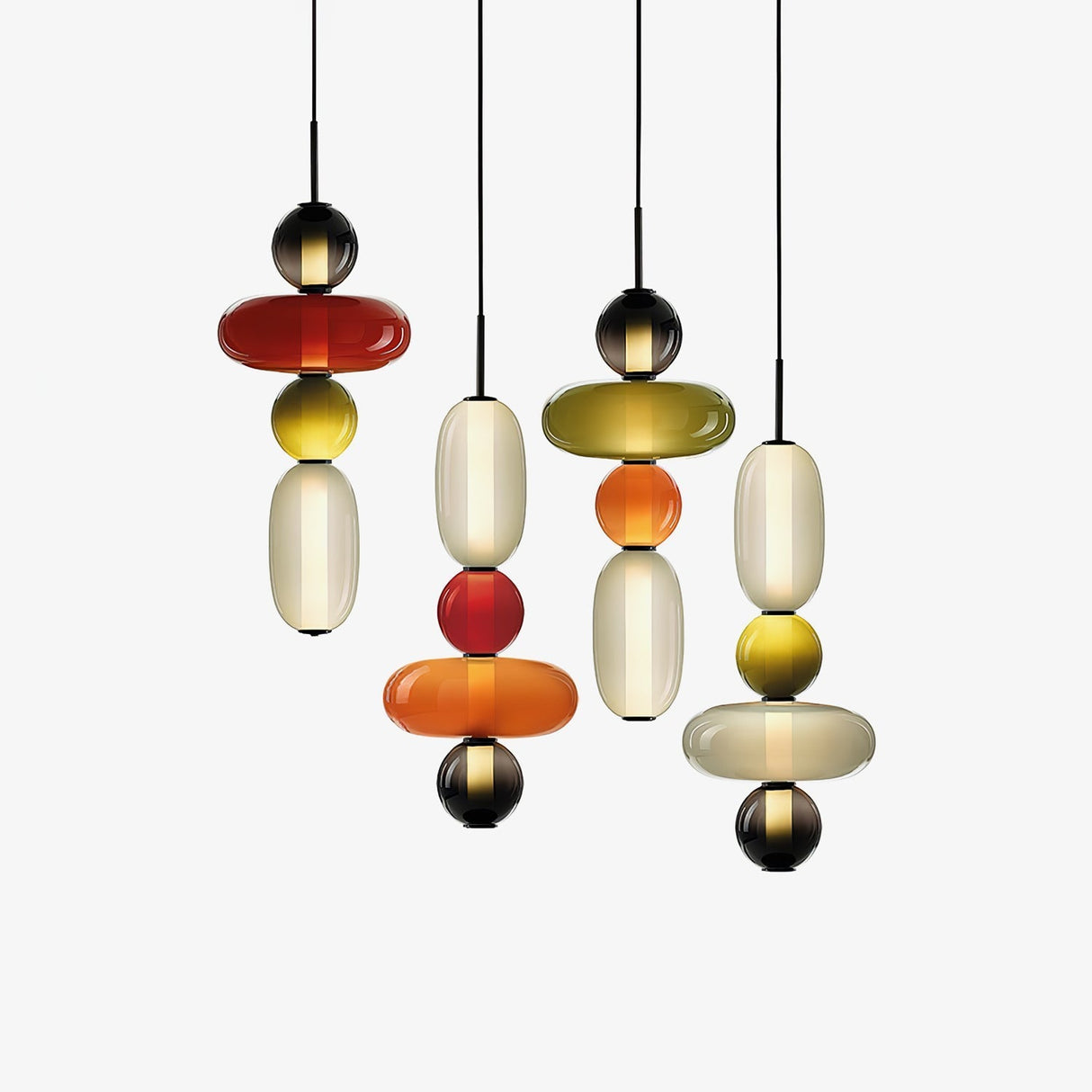 CrystalGlaze Pendelleuchte aus kandiertem Glas | Elegantes Lichtdesign | Dimmbar | Perfekt für Esszimmer & Wohnzimmer
