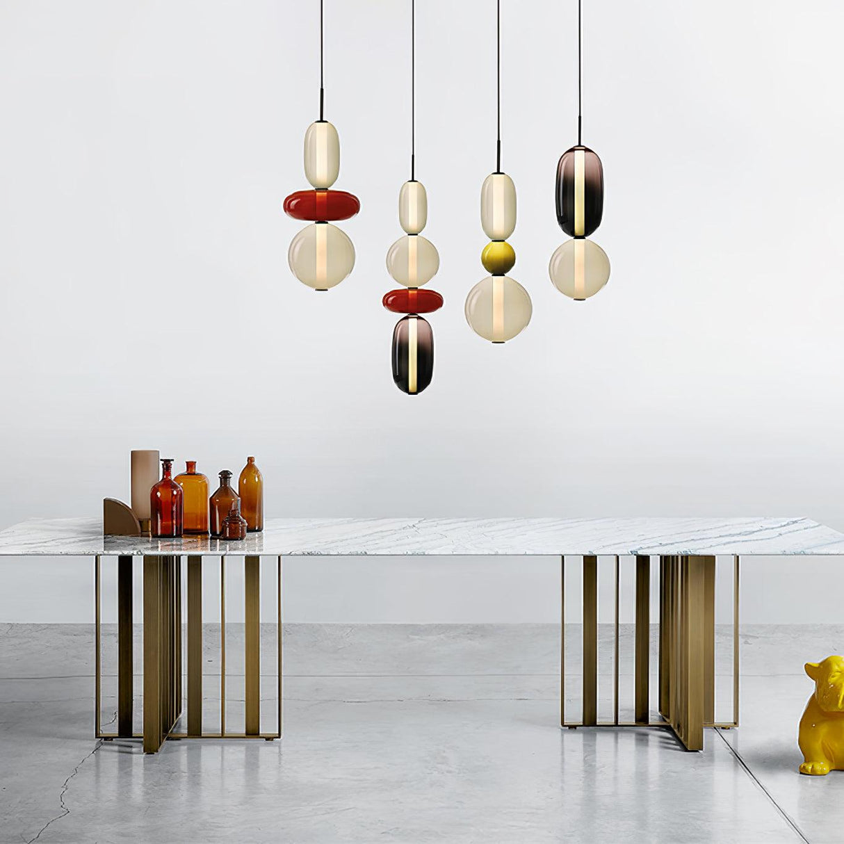 CrystalGlaze Pendelleuchte aus kandiertem Glas | Elegantes Lichtdesign | Dimmbar | Perfekt für Esszimmer & Wohnzimmer