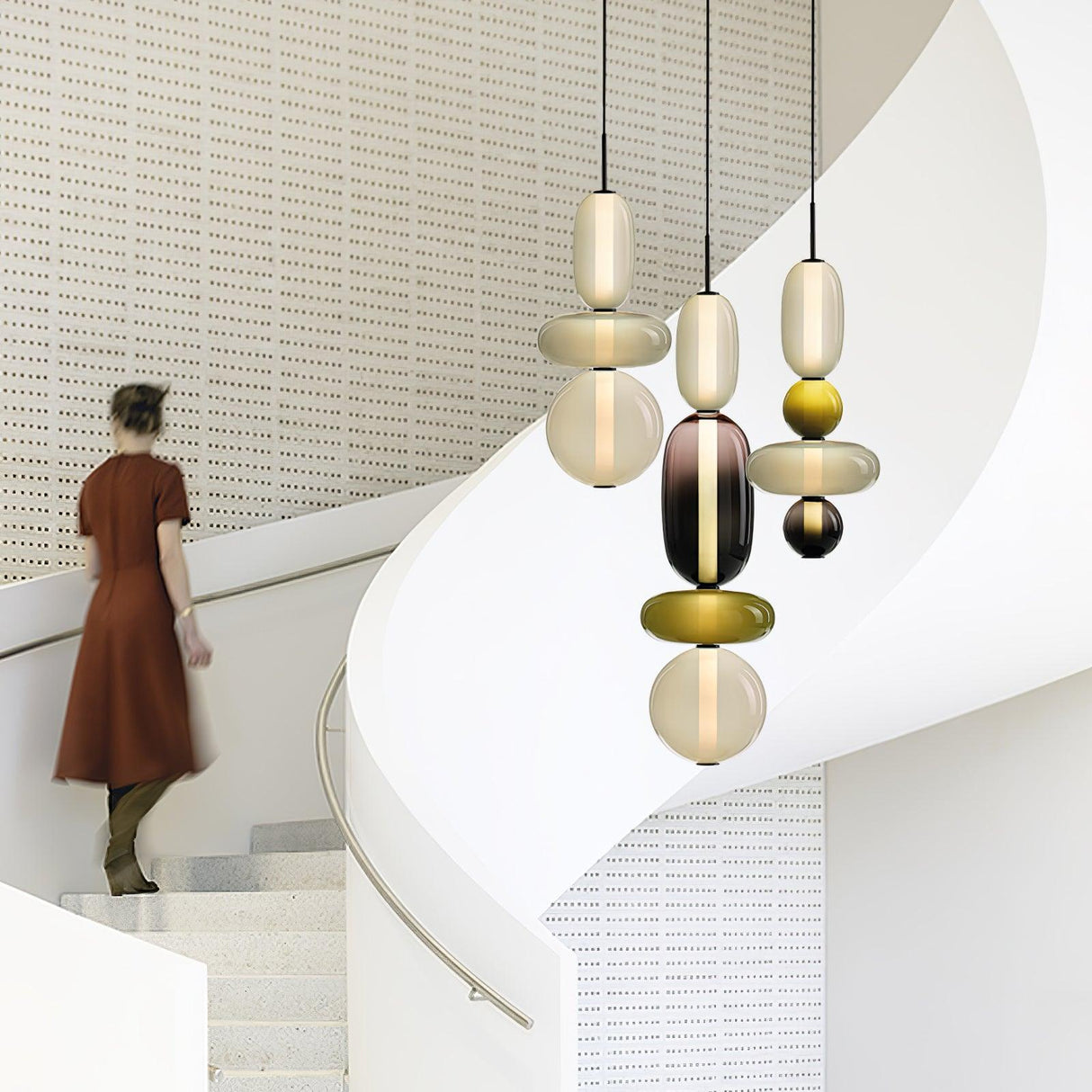 CrystalGlaze Pendelleuchte aus kandiertem Glas | Elegantes Lichtdesign | Dimmbar | Perfekt für Esszimmer & Wohnzimmer