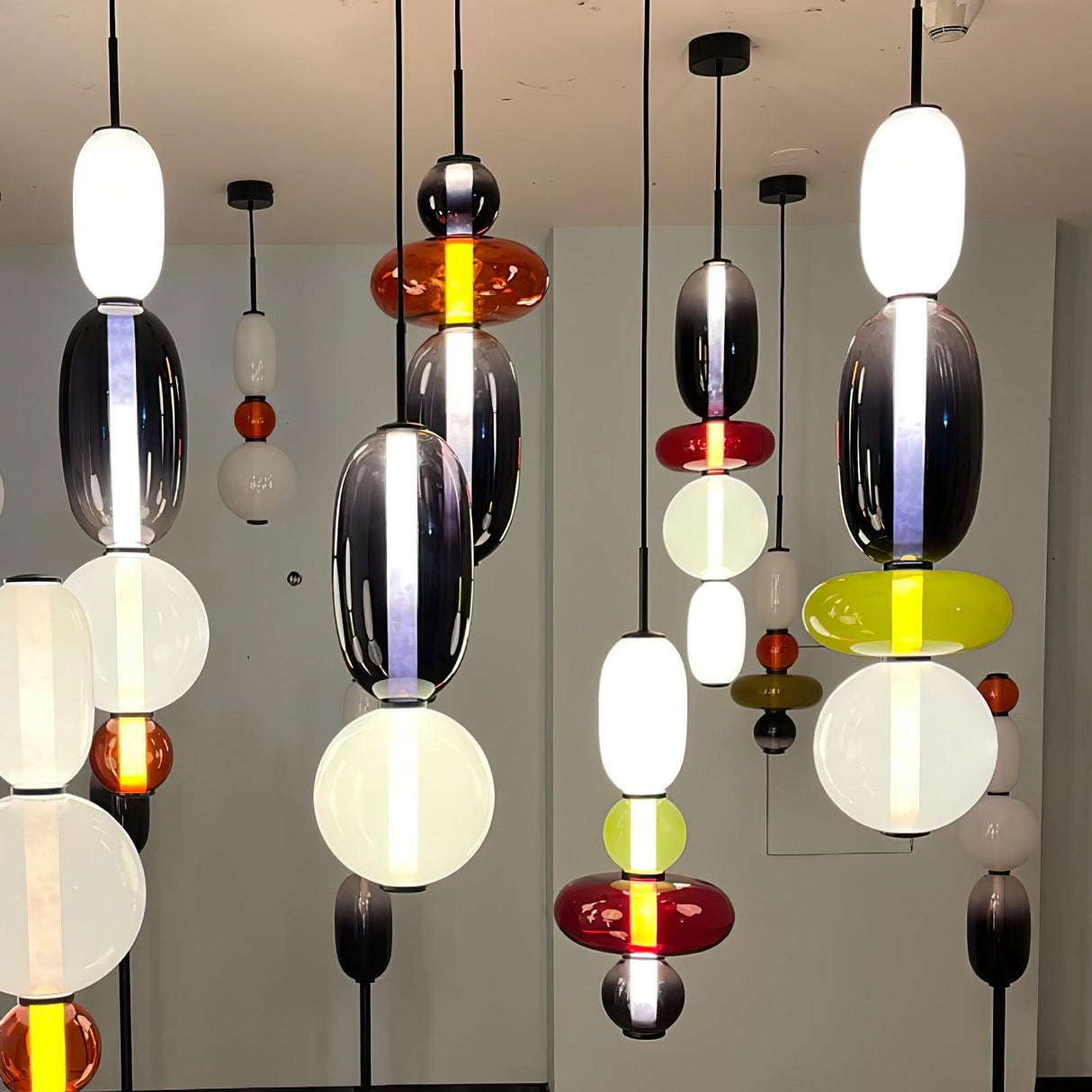 CrystalGlaze Pendelleuchte aus kandiertem Glas | Elegantes Lichtdesign | Dimmbar | Perfekt für Esszimmer & Wohnzimmer