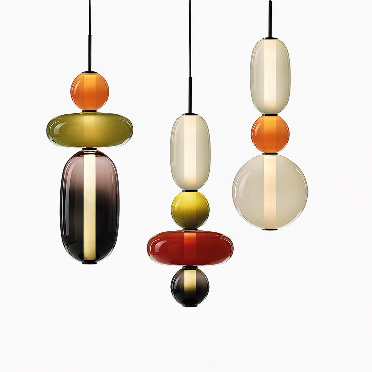 CrystalGlaze Pendelleuchte aus kandiertem Glas | Elegantes Lichtdesign | Dimmbar | Perfekt für Esszimmer & Wohnzimmer
