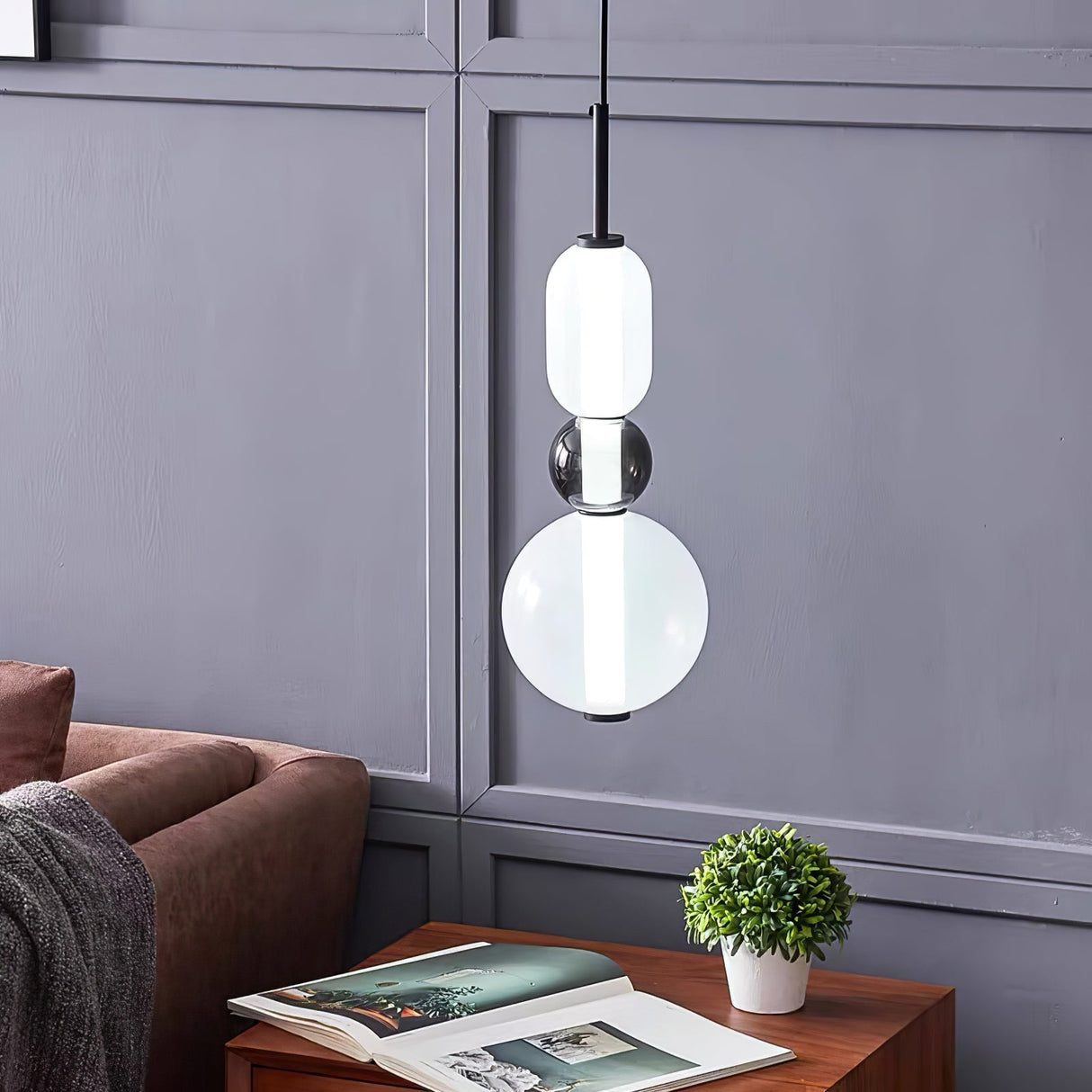 CrystalGlaze Pendelleuchte aus kandiertem Glas | Elegantes Lichtdesign | Dimmbar | Perfekt für Esszimmer & Wohnzimmer
