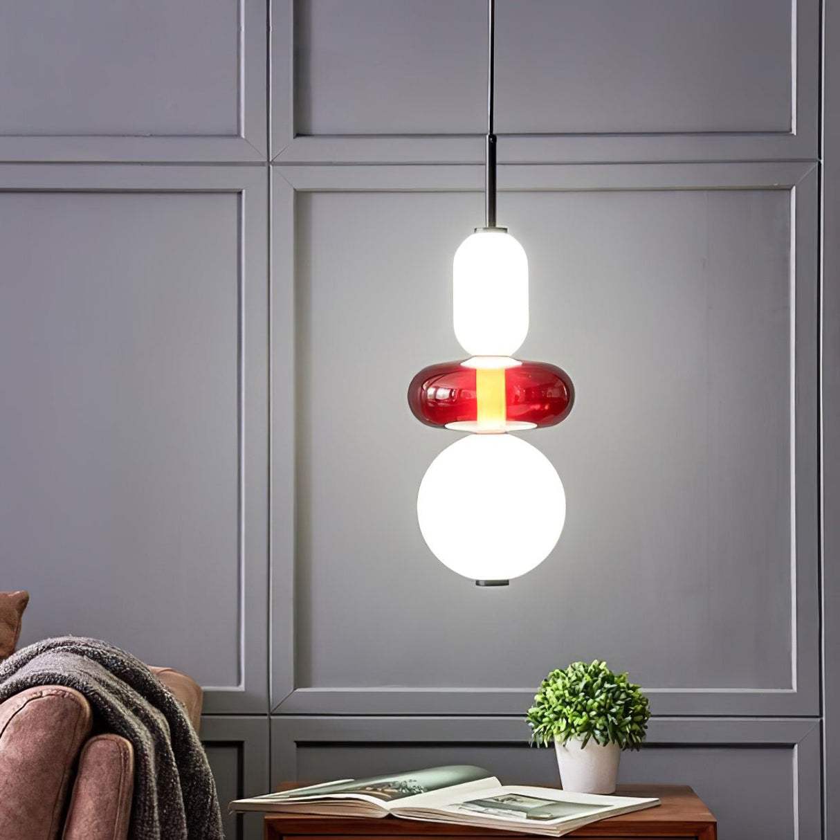 CrystalGlaze Pendelleuchte aus kandiertem Glas | Elegantes Lichtdesign | Dimmbar | Perfekt für Esszimmer & Wohnzimmer