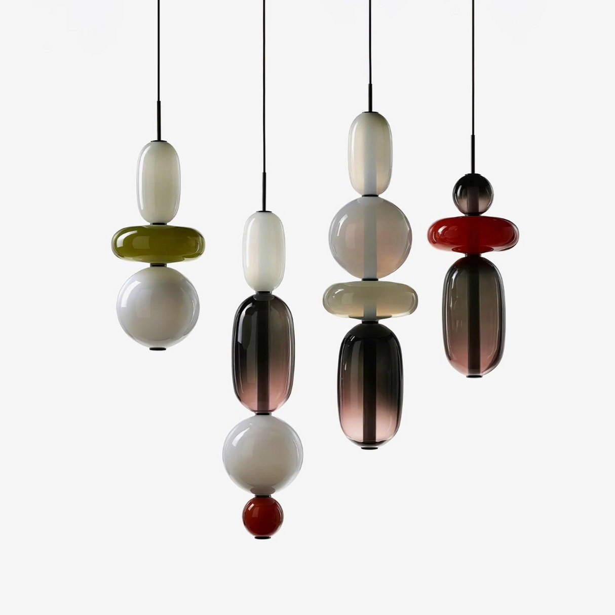 CrystalGlaze Pendelleuchte aus kandiertem Glas | Elegantes Lichtdesign | Dimmbar | Perfekt für Esszimmer & Wohnzimmer