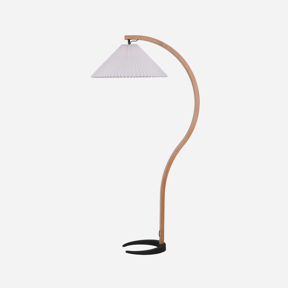 LunaArch Stehleuchte im Caprani Design | LED Beleuchtung | Modernes Holz-Look | Elegante Wohnraum-Deko