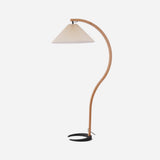 LunaArch Stehleuchte im Caprani Design | LED Beleuchtung | Modernes Holz-Look | Elegante Wohnraum-Deko