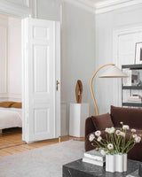 LunaArch Stehleuchte im Caprani Design | LED Beleuchtung | Modernes Holz-Look | Elegante Wohnraum-Deko