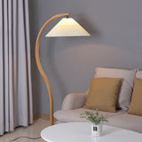 LunaArch Stehleuchte im Caprani Design | LED Beleuchtung | Modernes Holz-Look | Elegante Wohnraum-Deko
