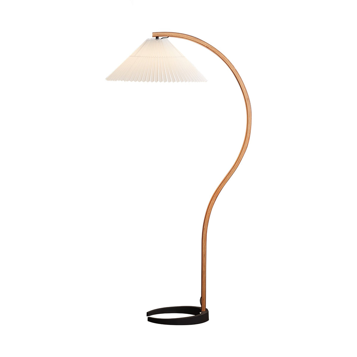 LunaArch Stehleuchte im Caprani Design | LED Beleuchtung | Modernes Holz-Look | Elegante Wohnraum-Deko